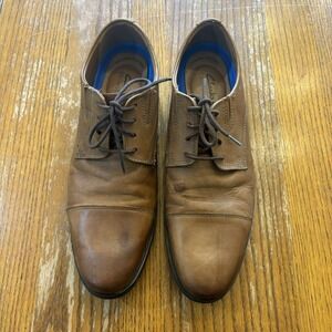 Clarks Cap Toe Oxford Dress Shoes Mens Size 10.5 M Brown Leather Lace Up